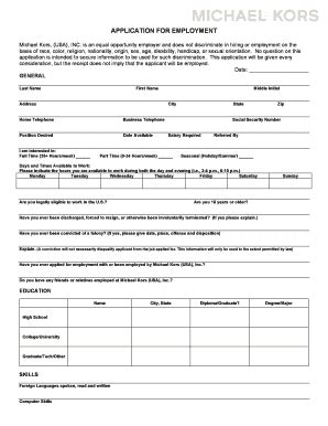 michael kors application form|michael kors warehouse jobs.